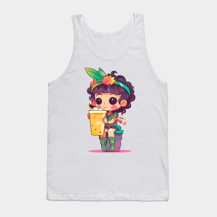 Fairy & Boba Tea Funny Food Retro Japonese Anime Tank Top